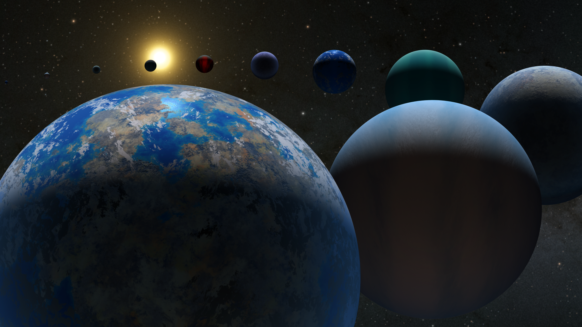 Artist illustration of exoplanets