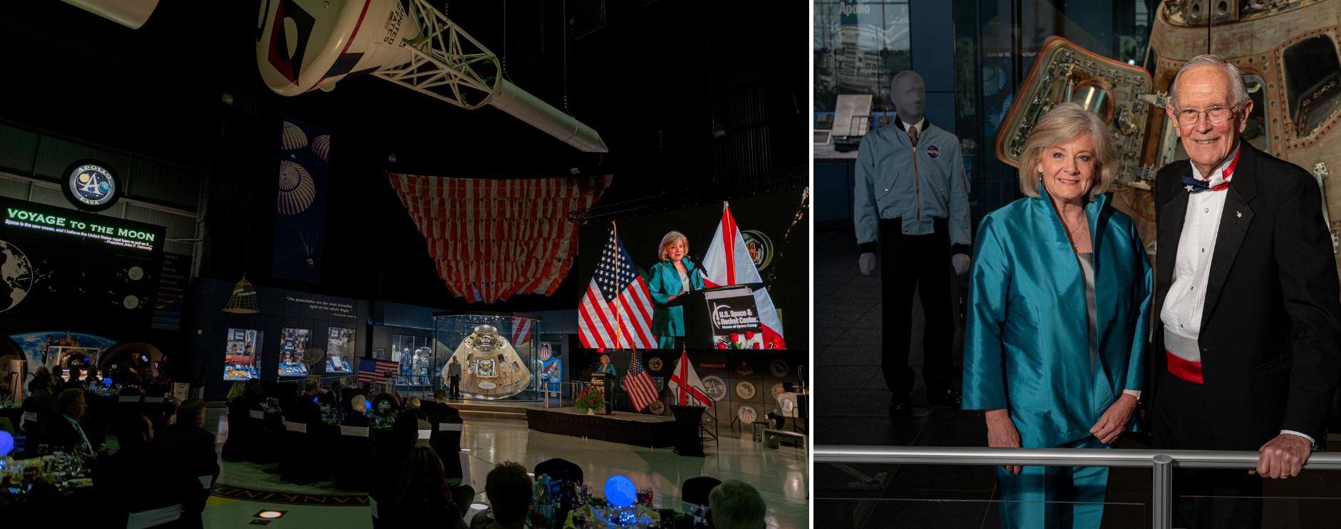 Images from the Apollo to Artemis Gala inside the U.S. Space & Rocket Center’s Davidson Center on April 20.