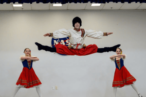 ballet dancers performing a scene from the Nutcracker