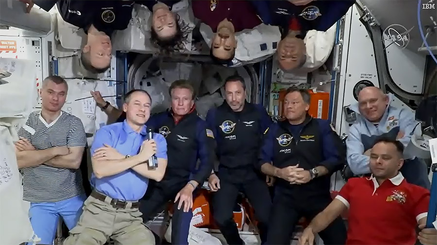 The Expedition 67 crew said farewell to the Axiom Mission 1 crew today ahead of their departure planned for Tuesday night.