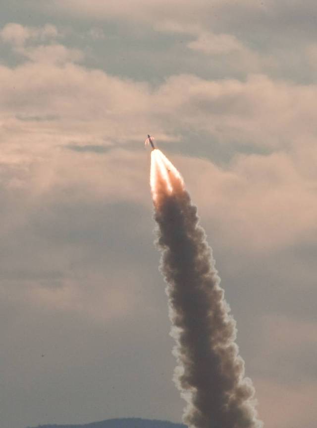 Rocket launches into the sky