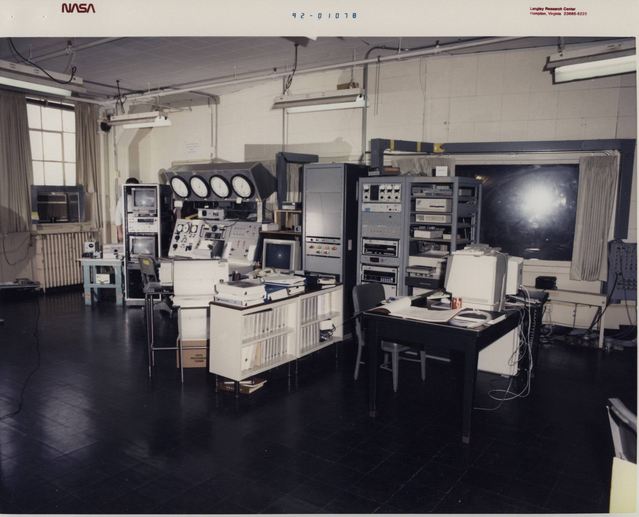 12-Foot Tunnel control room before upgrade; February 9, 1992.