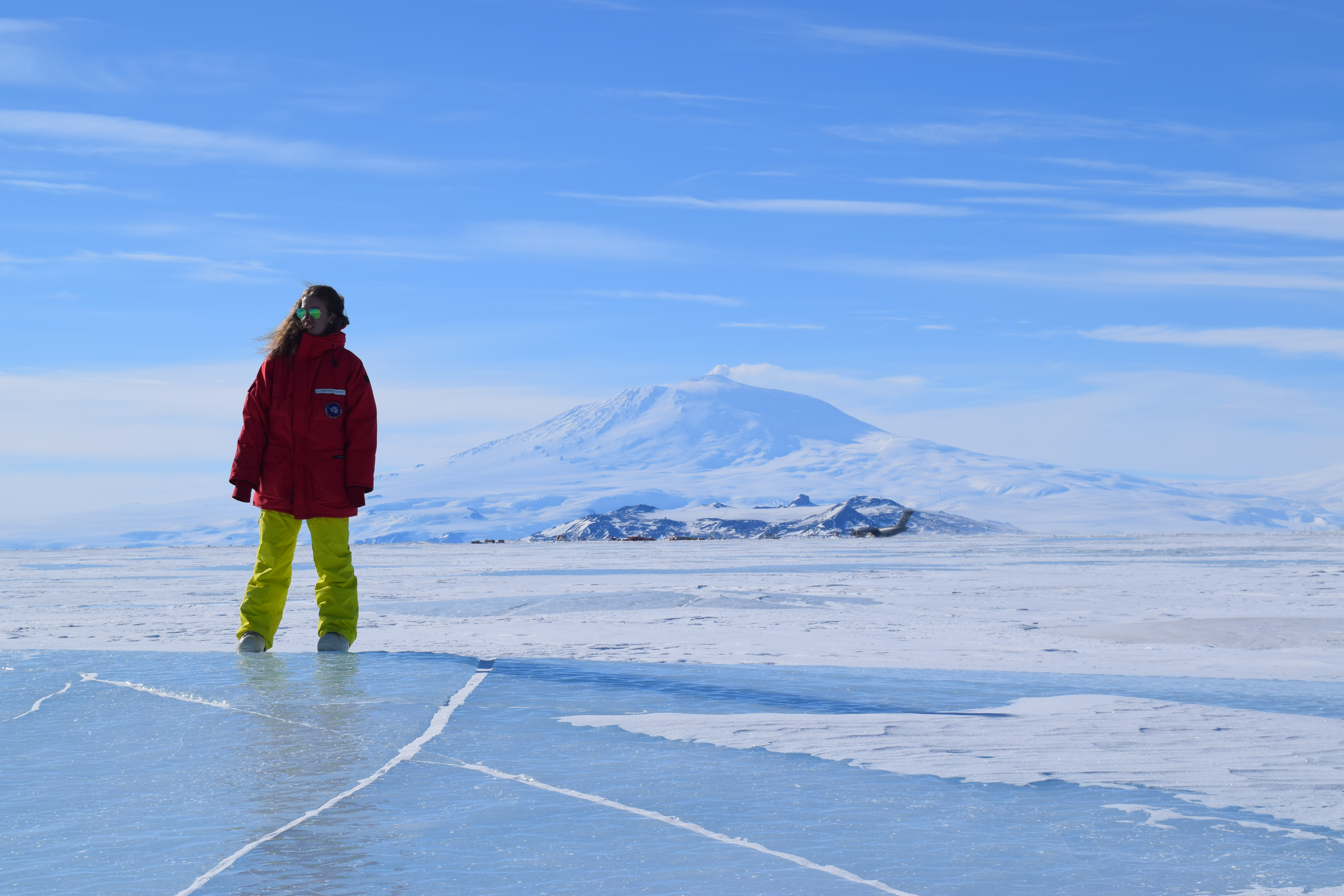 Catherine Walker is seen in October 2014 on the McMurdo Ice Shelf in Antarctica,