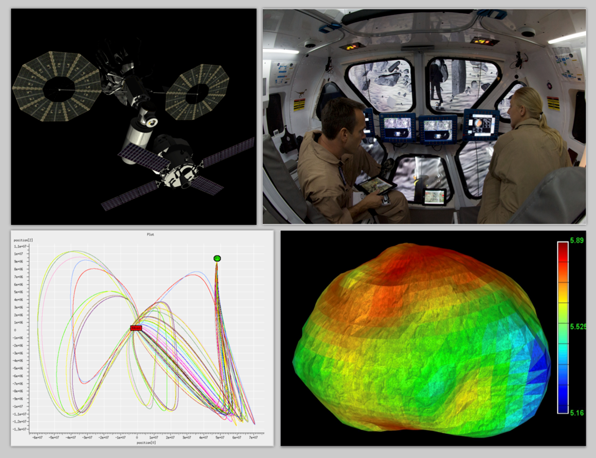 A collage of NASA Exploration Systems Simulations