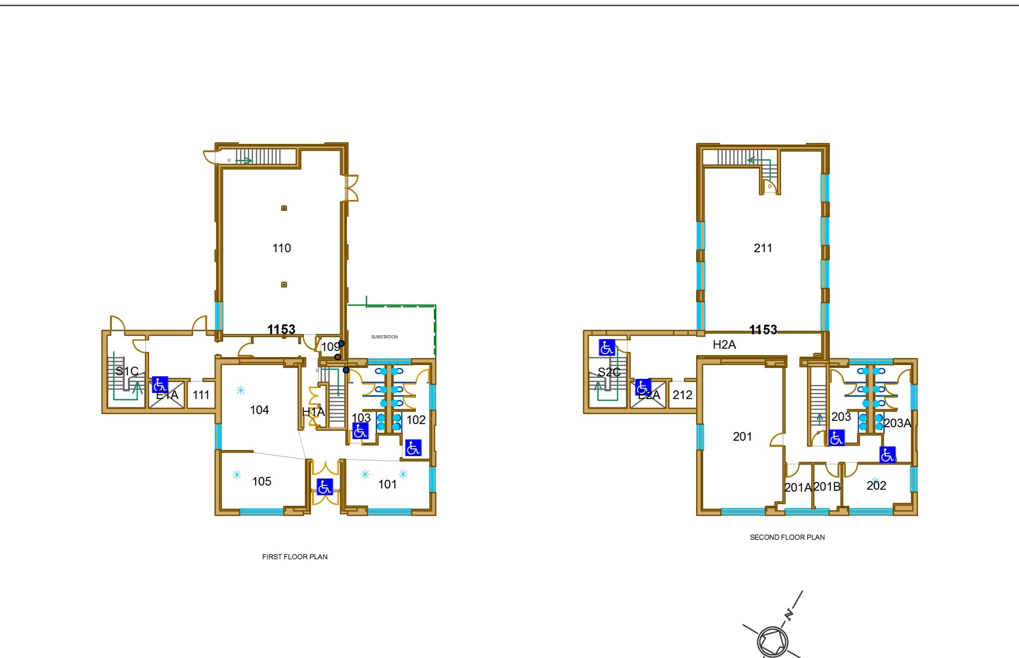 Building 1153 floor plan prior to demolition in 2011.