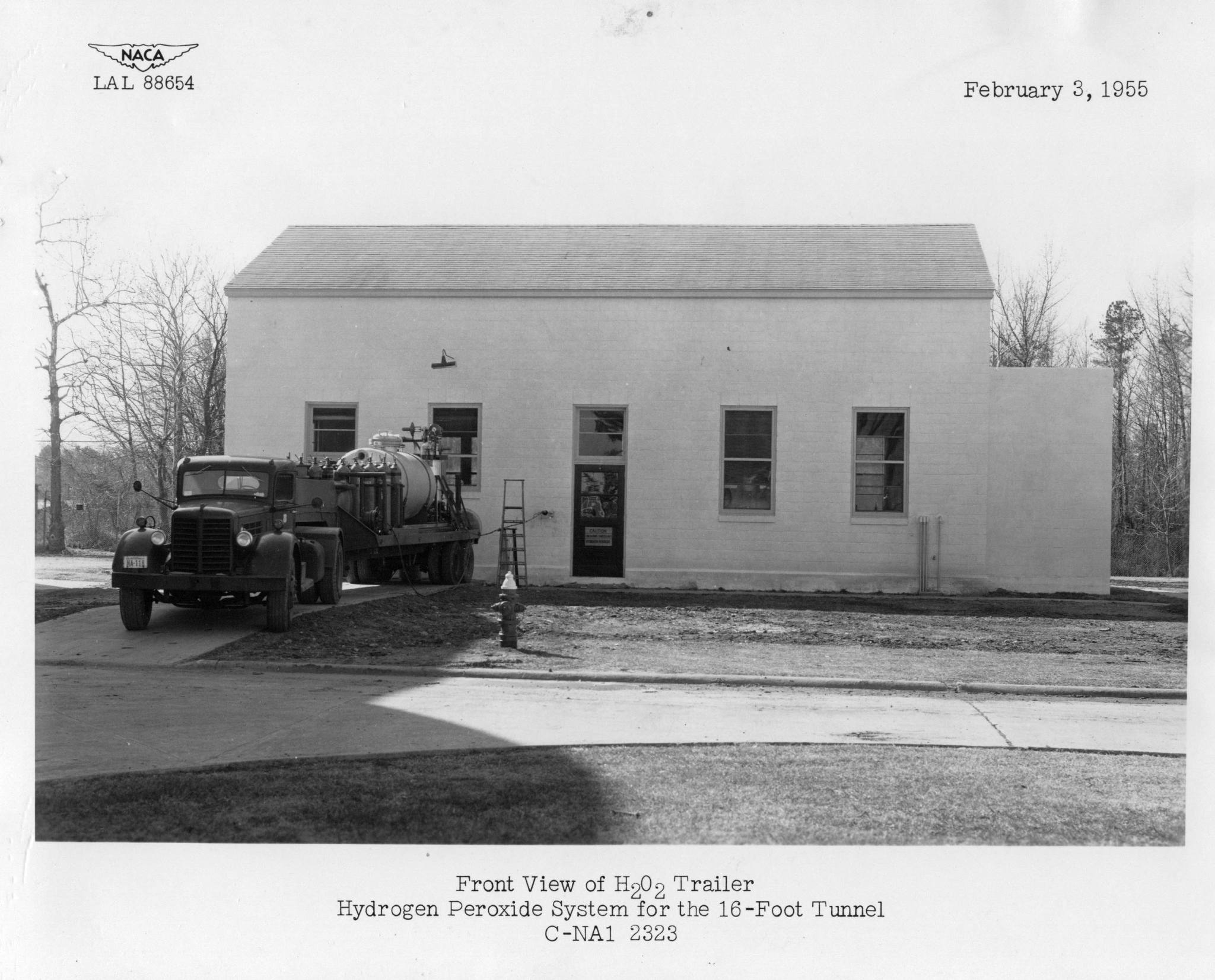 A trailer of hydrogen peroxide in front of B1234 in 1955.