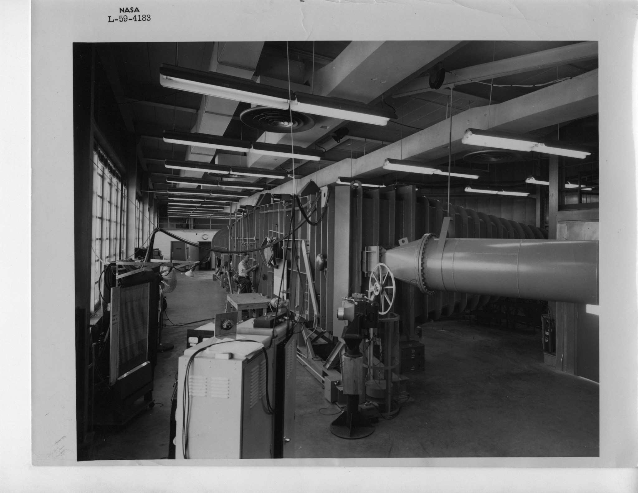 The 2-Foot Hypersonic Tunnel, seen here in 1959, was constructed on the 2nd floor of Building 640.
