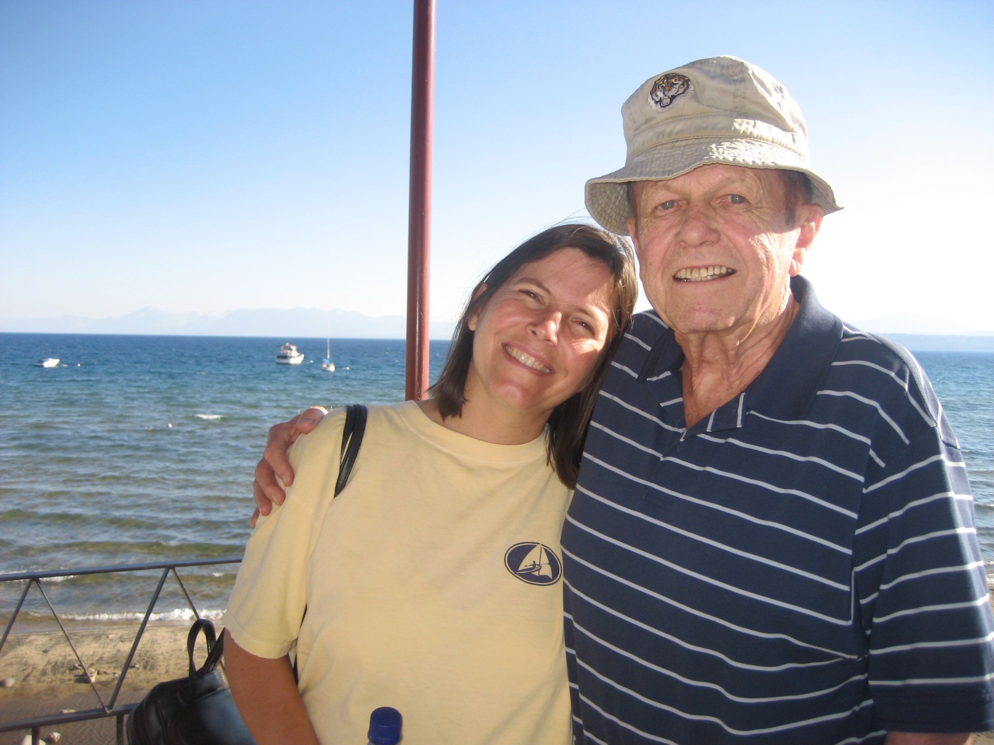 Tia Ferguson, director of the Space Systems Department at Marshall, with her father, Charles Hayden Kaiser Jr. 