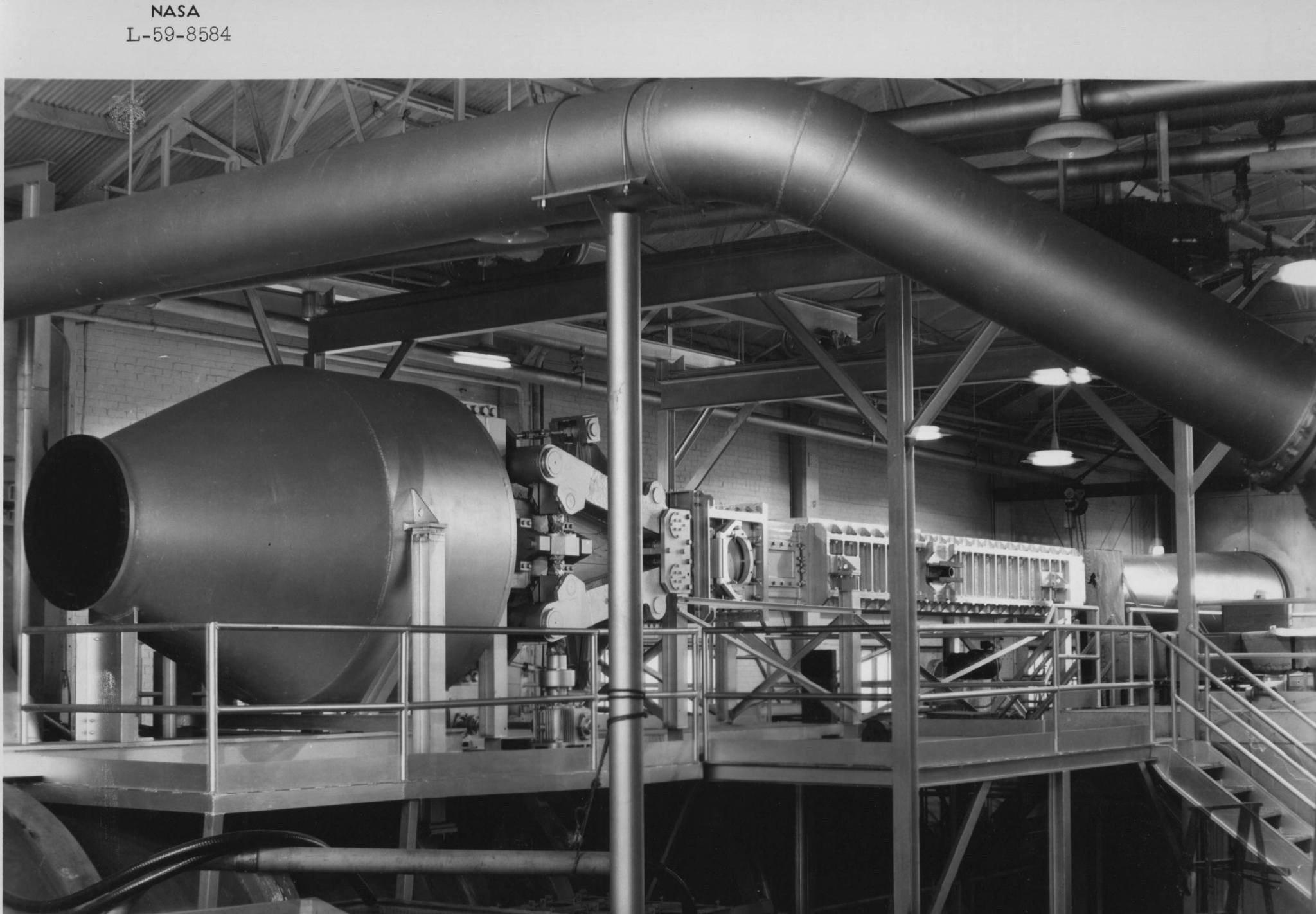 Interior View of 20-Inch Variable Supersonic Tunnel in 1959.