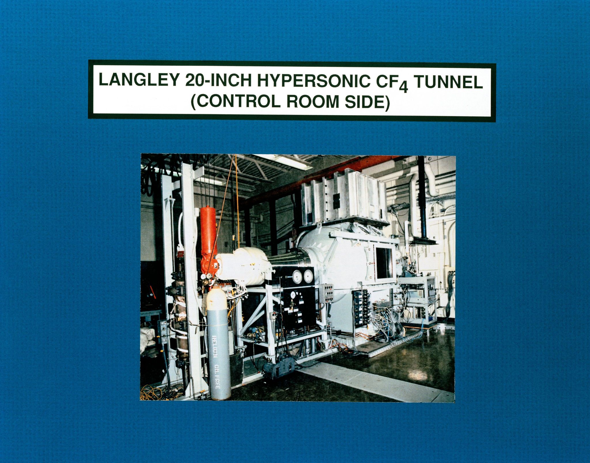 An image of the Langley 20-inch hypersonic CF4 tunnel (control room side). 