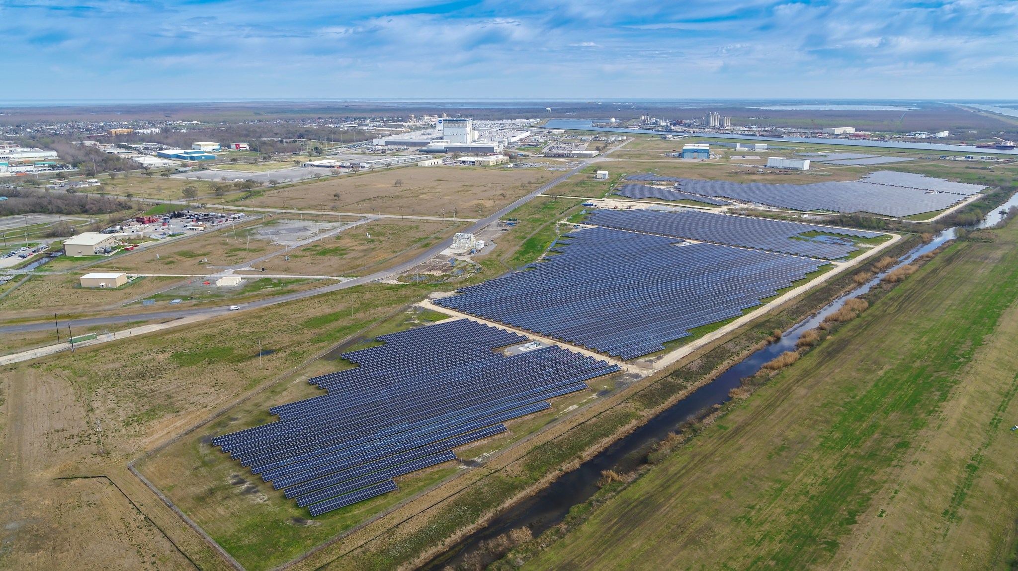Entergy New Orleans’ New Orleans Solar Station, built in December 2020, resides on approximately 100 acres at Michoud.