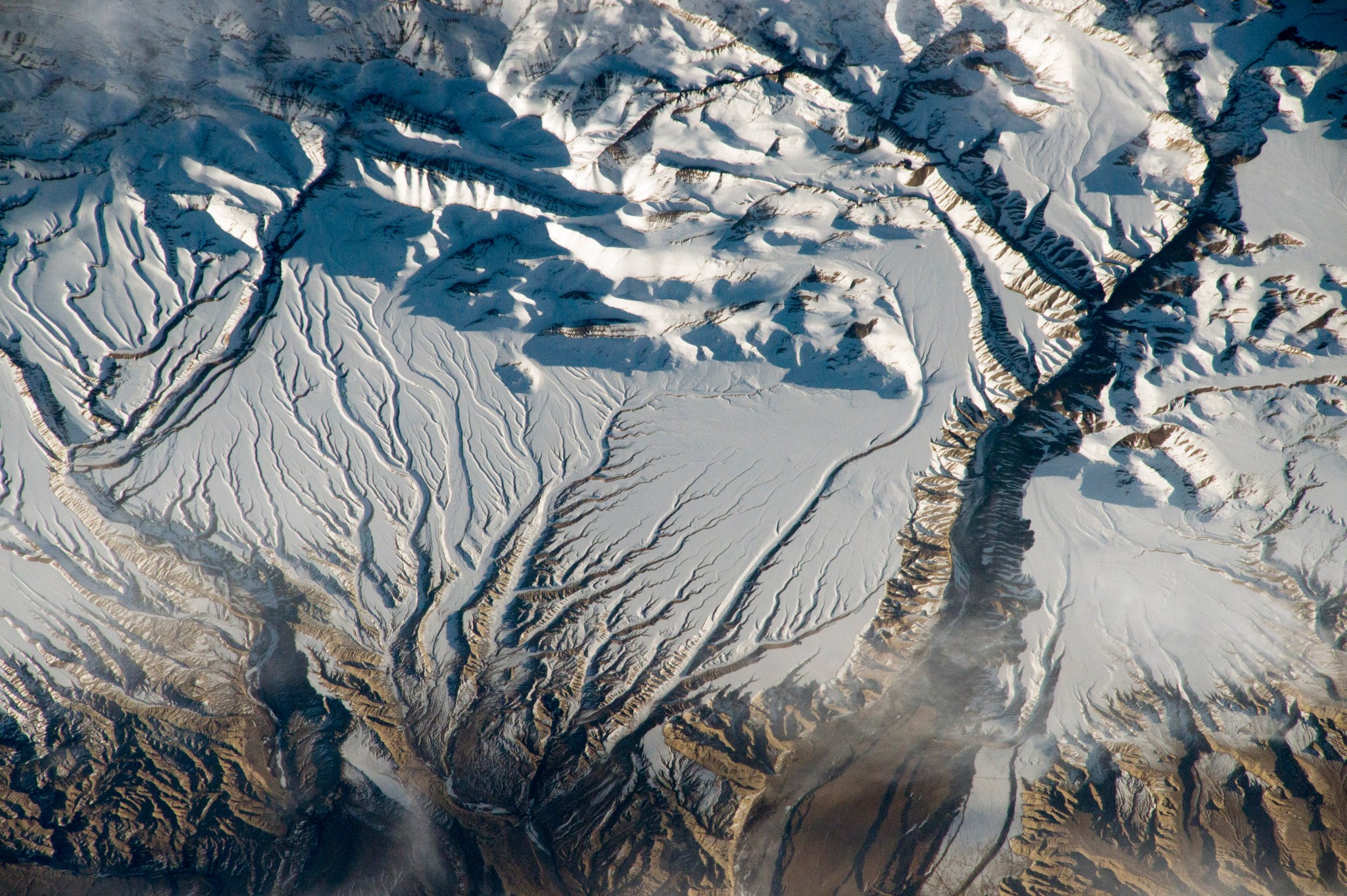 ISS image of the snow in the Himalayas