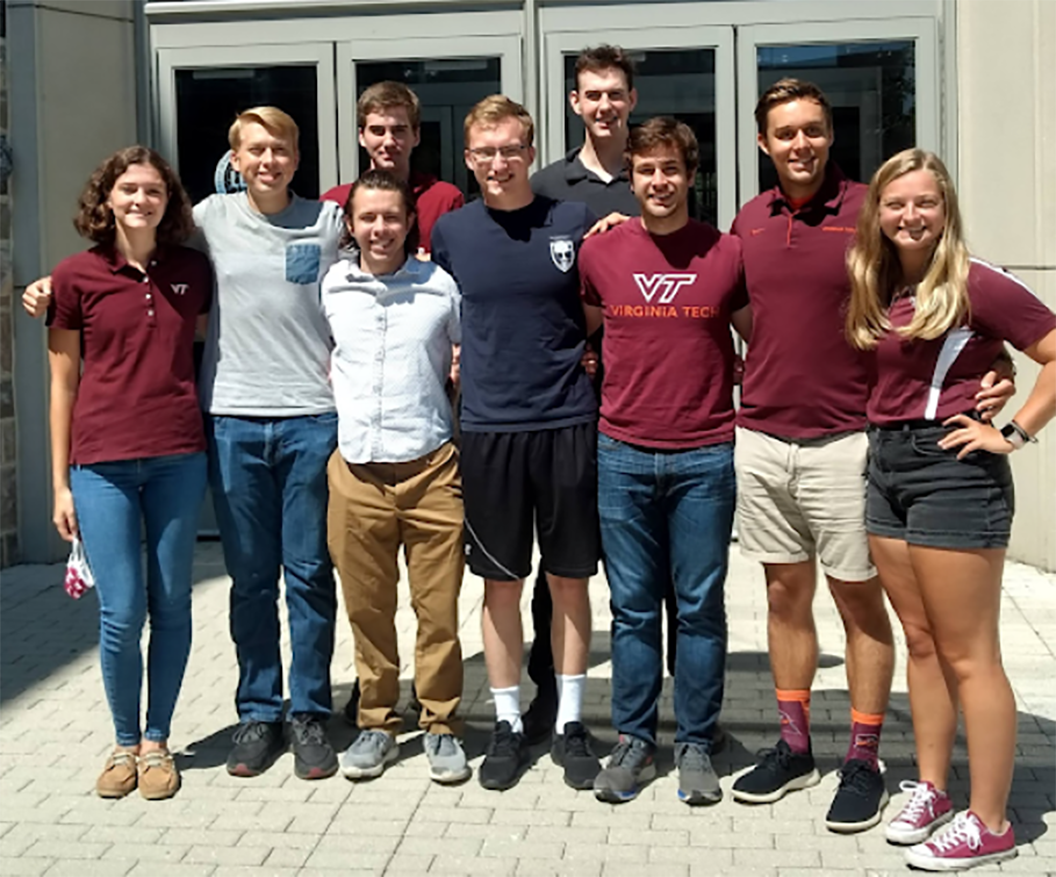 Virginia Tech team members participating in NASA’s University Student Research Challenge.