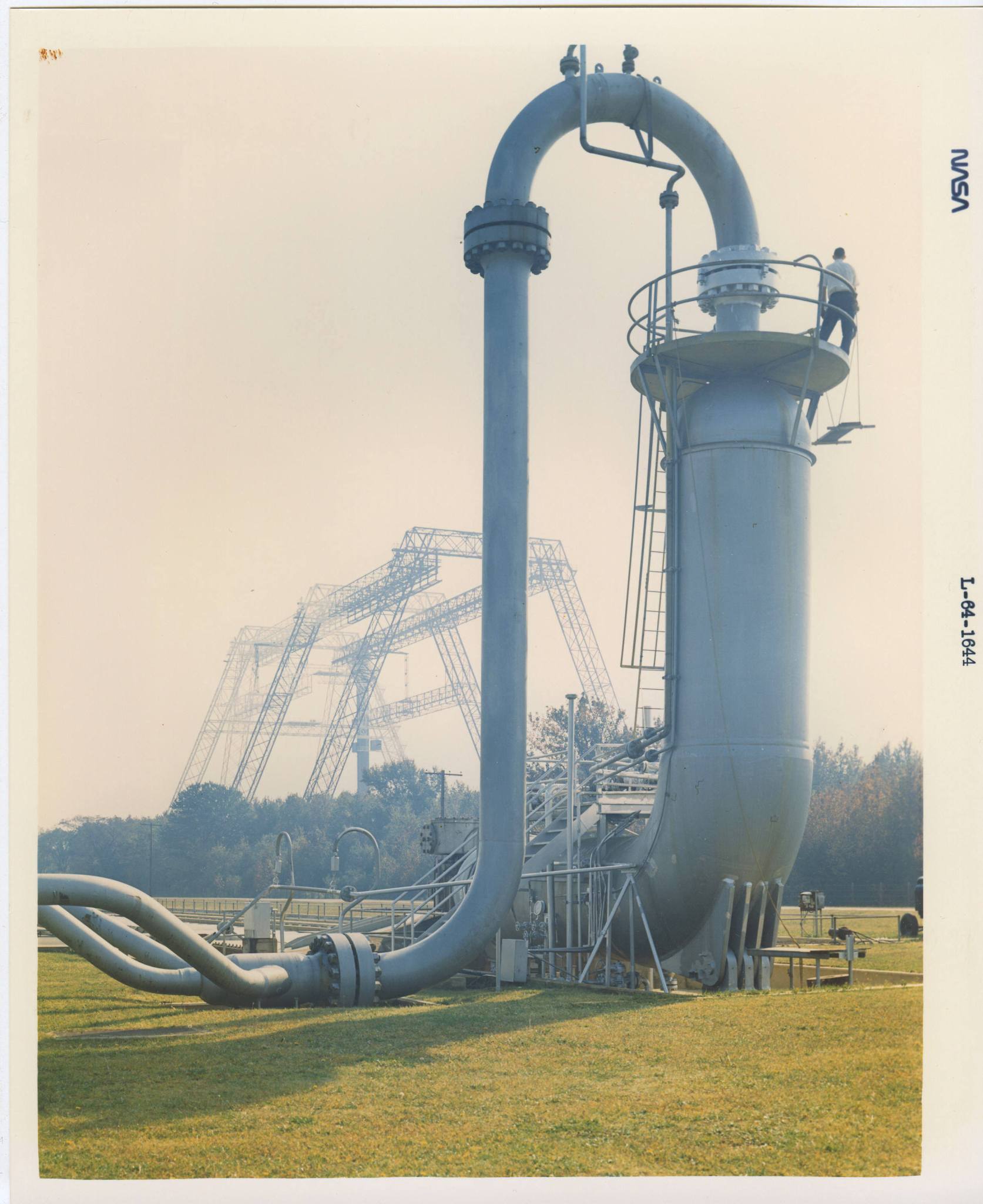 An aerial image during a test run at the Landing Loads Track in August 2002.