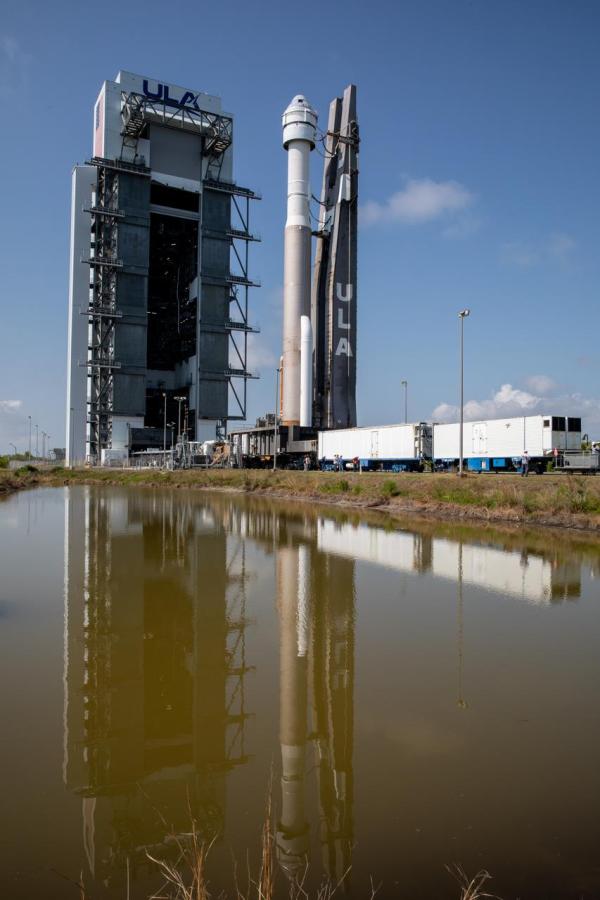 On May 18, 2022, Boeing’s CST-100 Starliner spacecraft and the United Launch Alliance Atlas V rocket rolled out from the Vertical Integration Facility to the launch pad at Space Launch Complex-41 on Cape Canaveral Space Force Station in Florida.