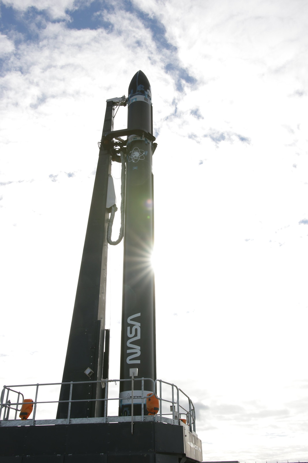 An image of the electron launch vehicle on the pad at Launch Complex 1 for wet dress rehearsal ahead of the CAPSTONE launch for NASA and Advanced Space.