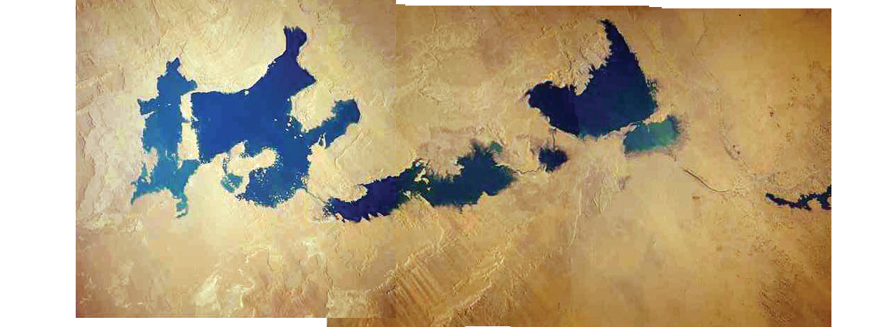 image of lakes in a desert