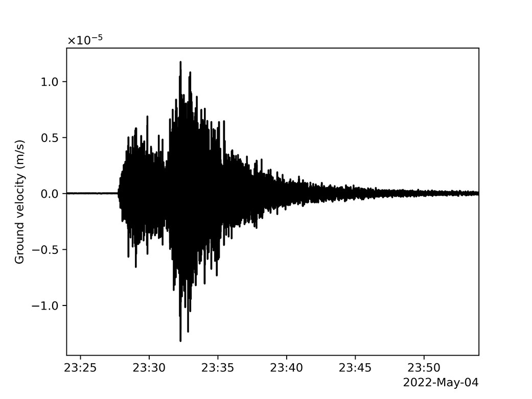 Spectrogram shows the largest quake ever detected on another planet