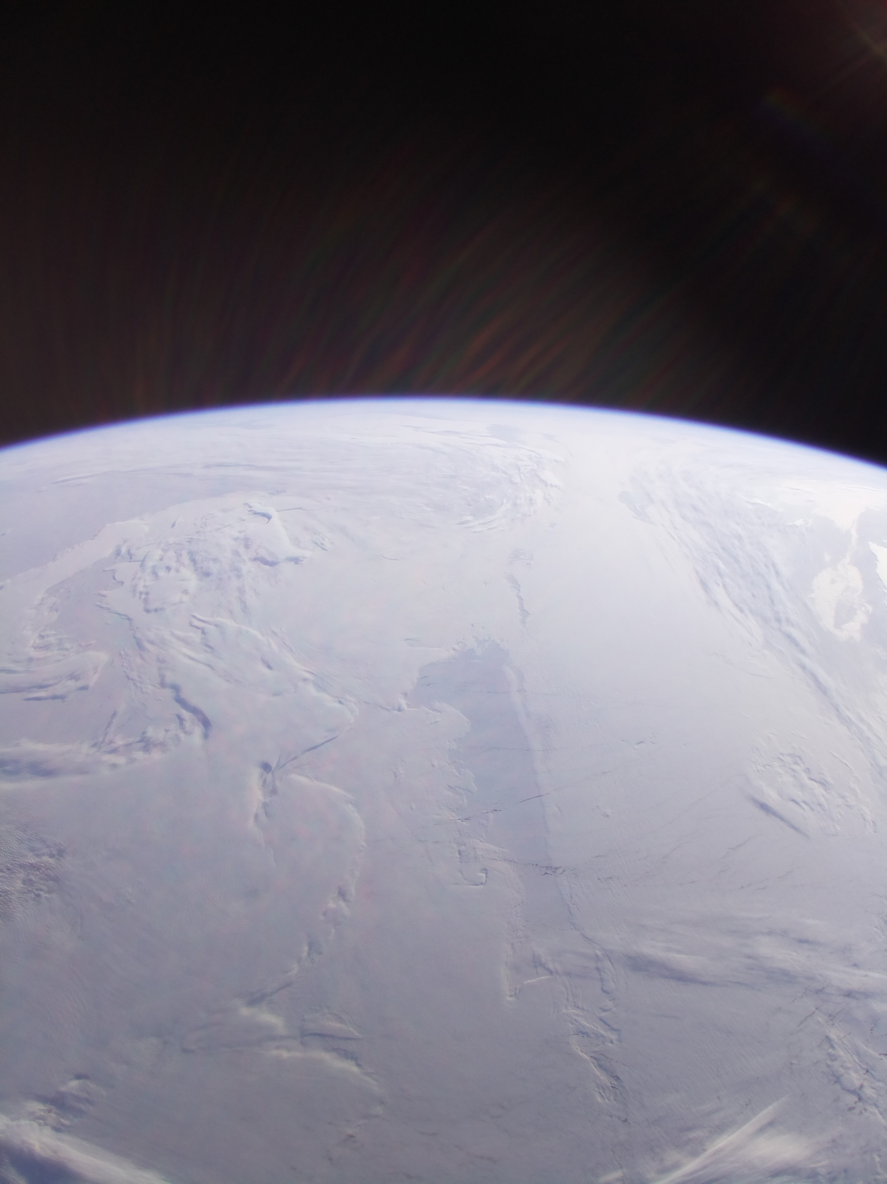 northern polar ice cap as seen from space