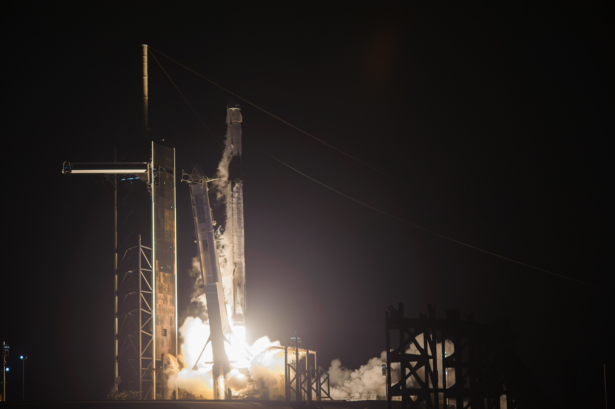 A SpaceX Falcon 9 rocket lifts off from Launch Complex 39A at NASA’s Kennedy Space Center in Florida at 3:14 a.m. on Aug. 29, 2021.