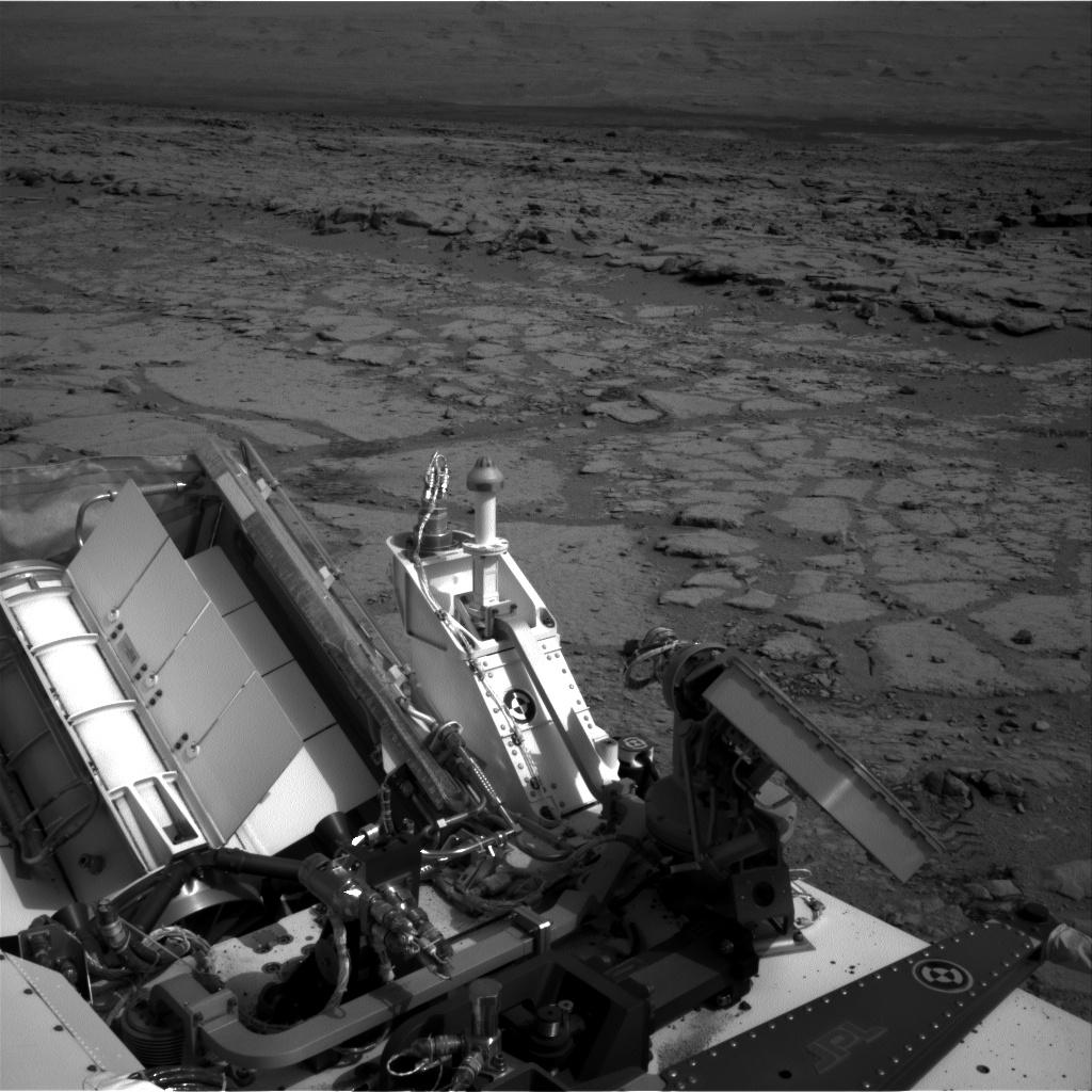 View of Curiosity rover in Yellowknife Bay on Mars