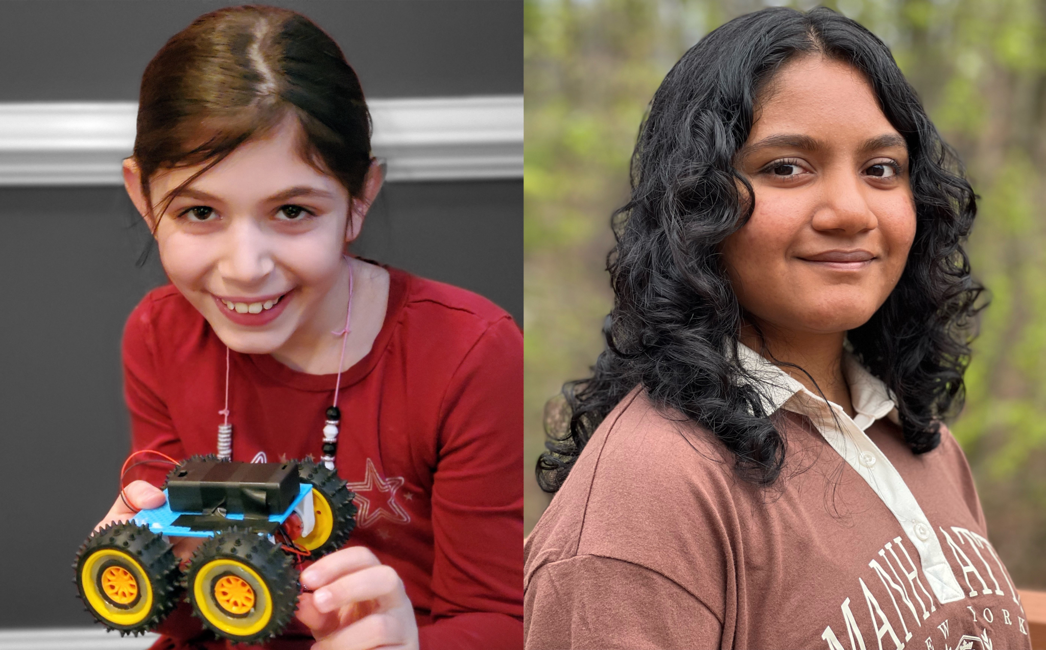 Lucia Grisanti and Shriya Sawant, NASA's two national winners for the Lunabotics Junior contest