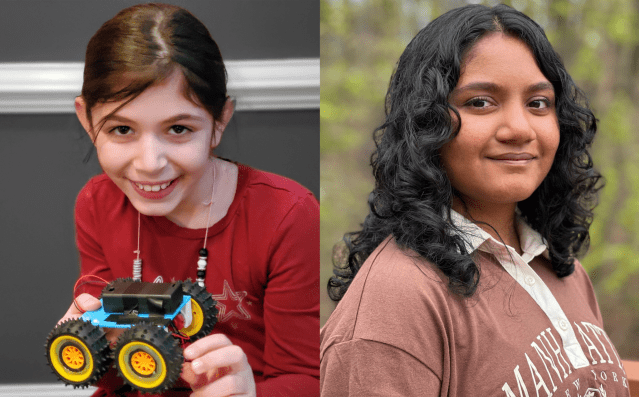 Lucia Grisanti and Shriya Sawant, NASA's two national winners for the 2022 Lunabotics Junior contest