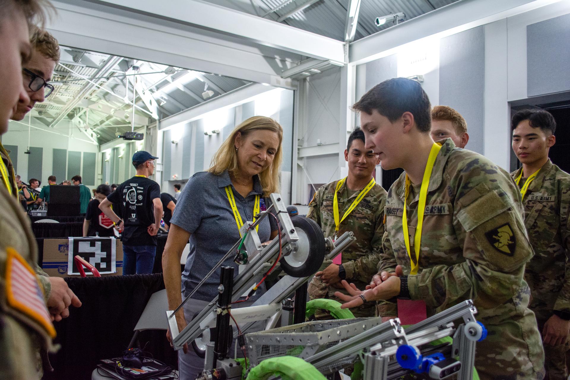 Janet Petro with U.S. Military Academy team at Robotic Mining Competition