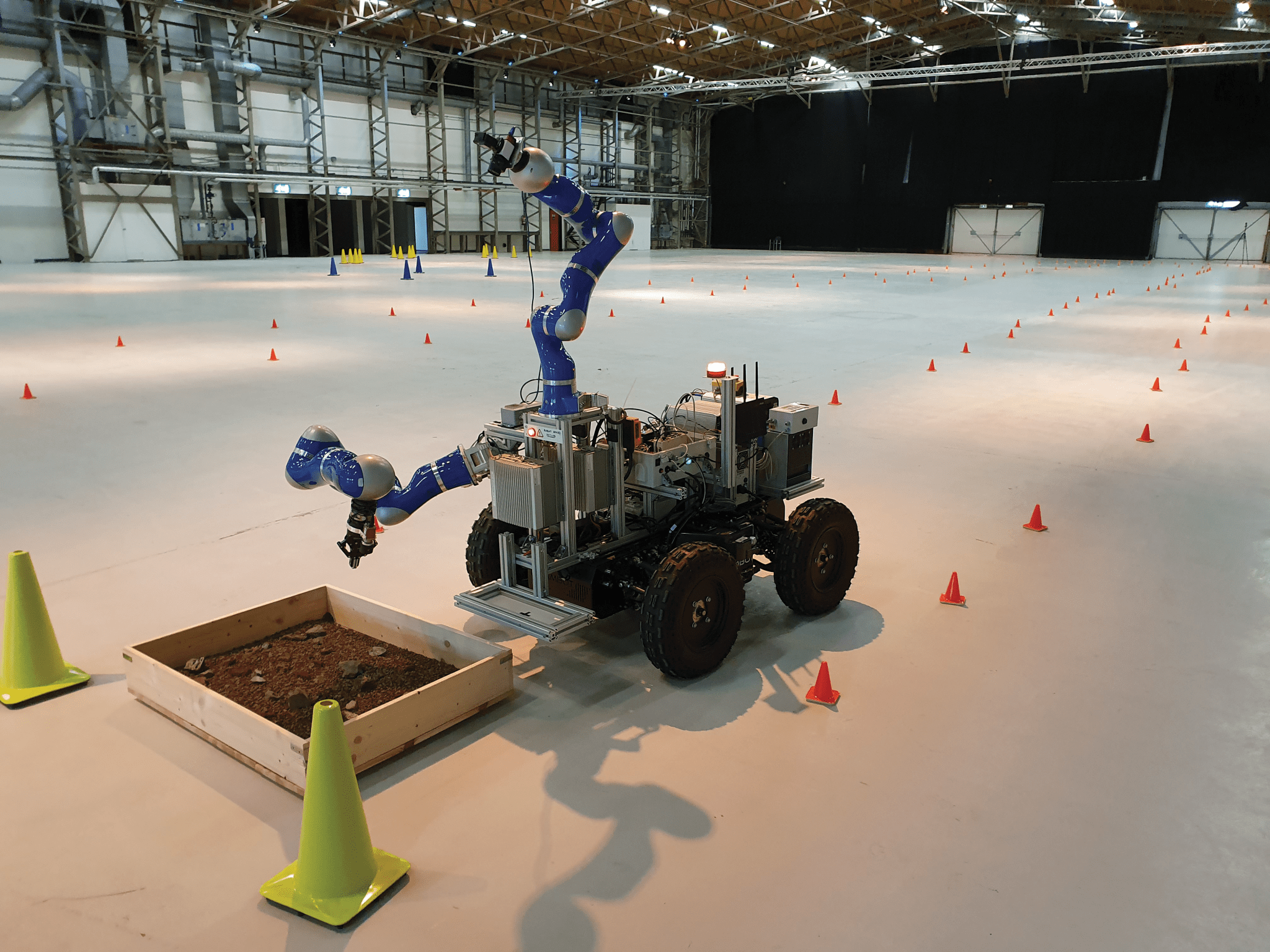 image of an analog rover being tested on the ground