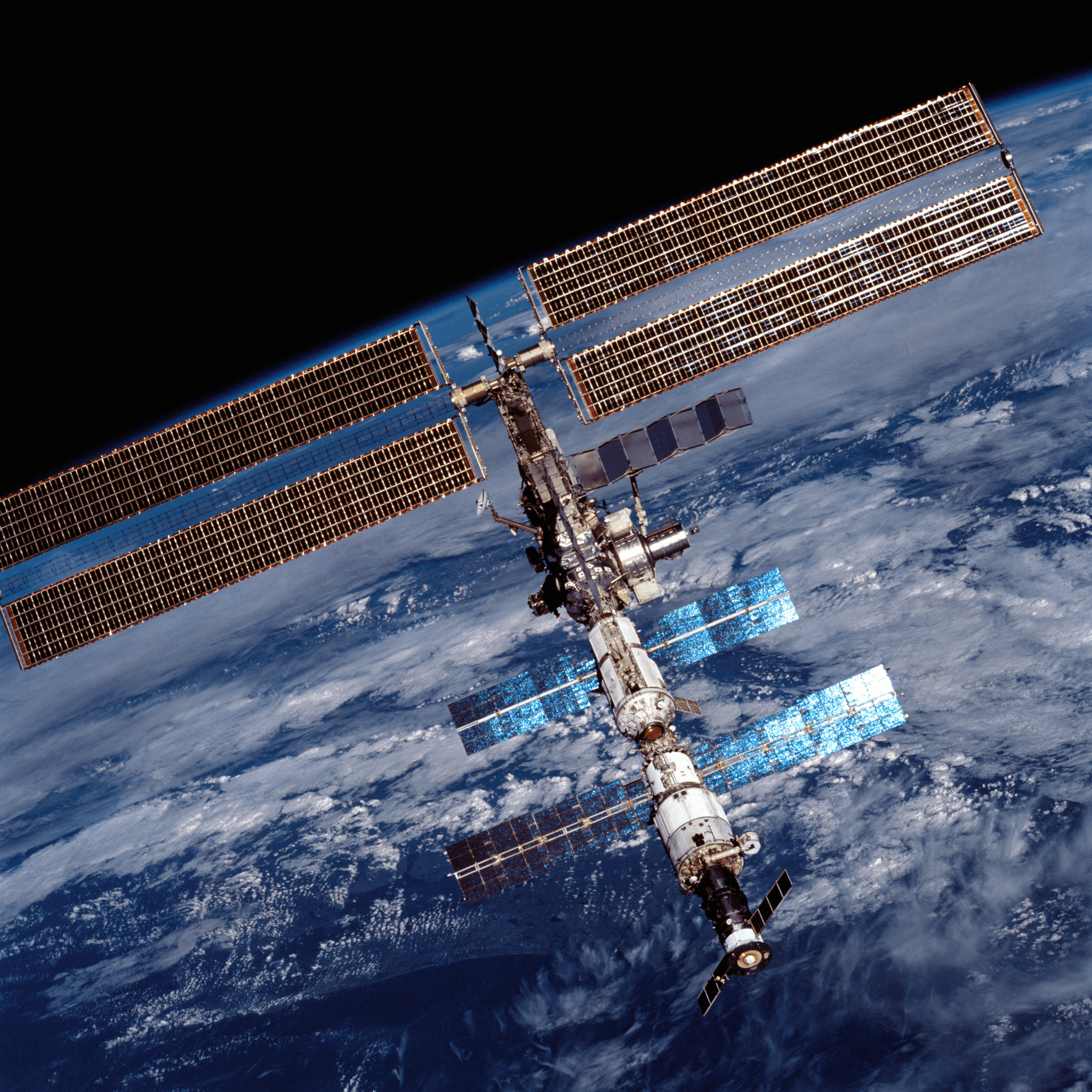 image of the space station with Earth in the backdrop