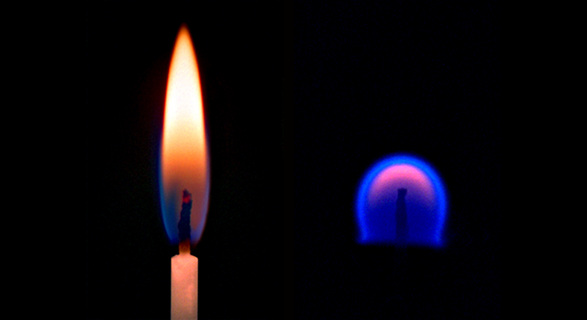 image of two flames side by side for comparison