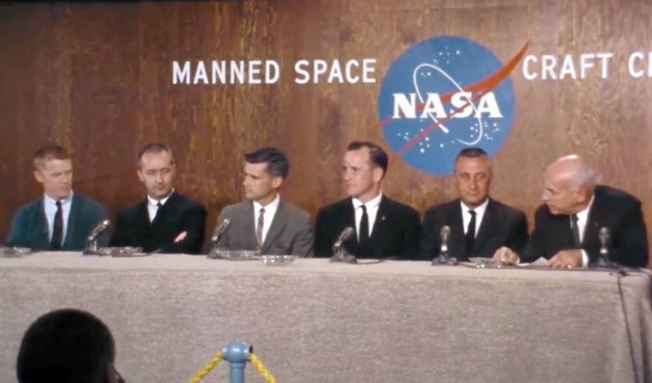 apollo_1_crew_announcement_presser_prime_and_bu_bldg_6_mar_21_1966