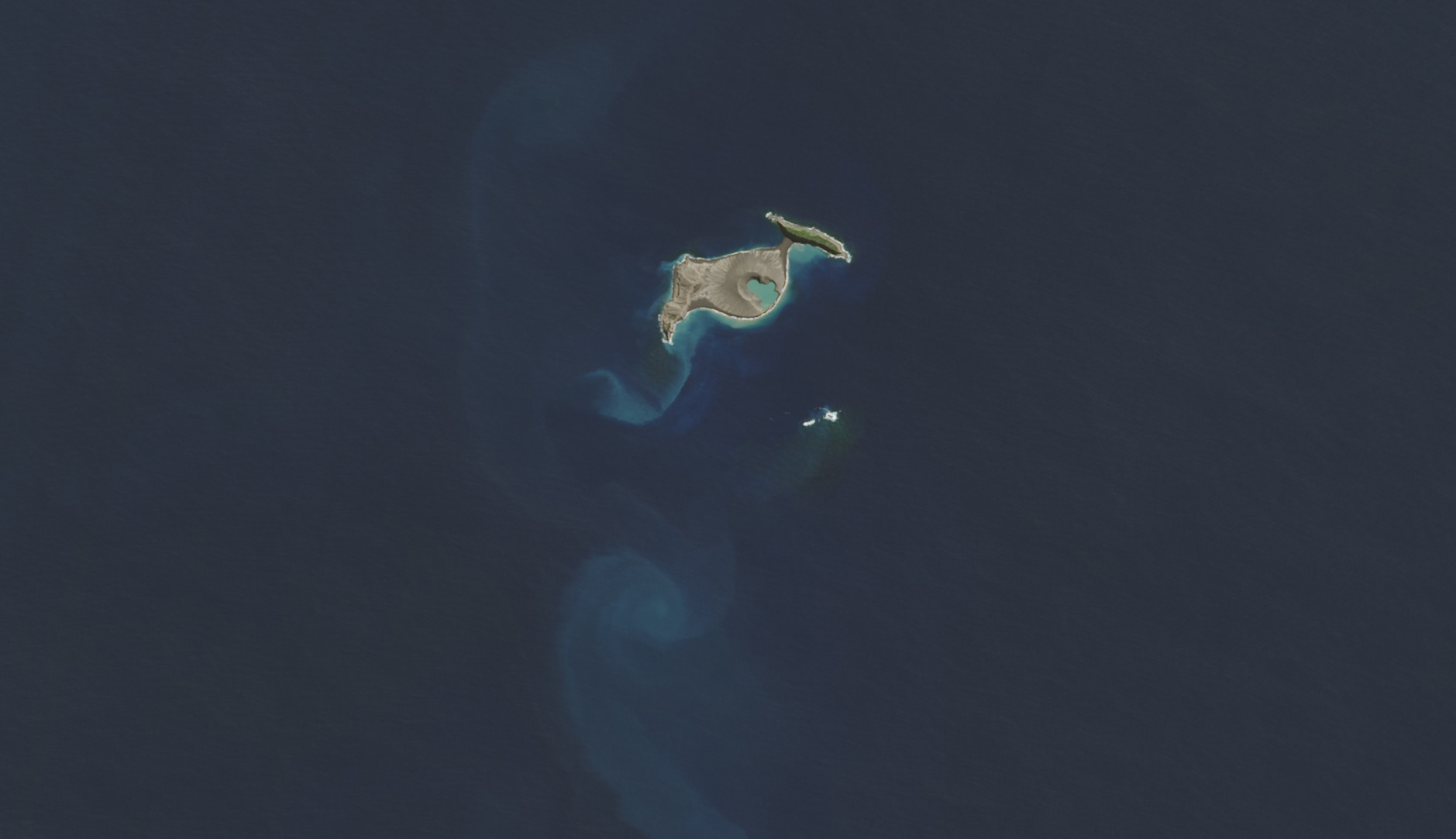 This satellite image shows an intact Hunga Tonga-Hunga Ha’apai