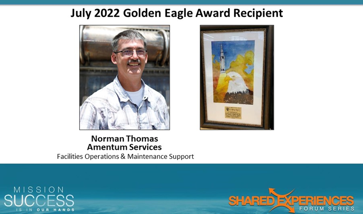 Prior to Arnette’s presentation, Norman Thomas received the Golden Eagle Award. 