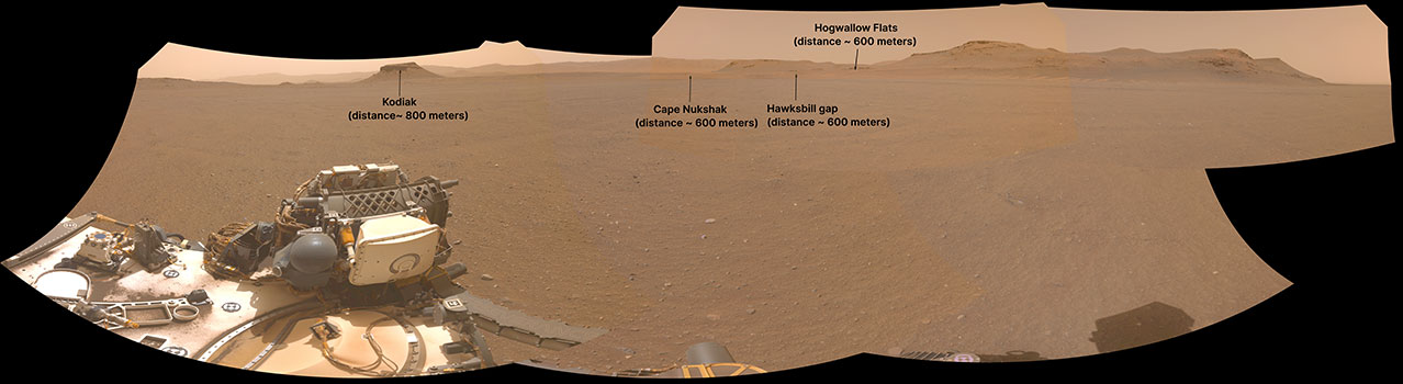 NASA's Perseverance Mars rover used one of its navigation cameras to take this panorama