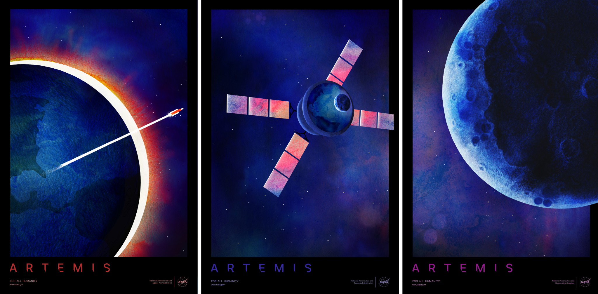 Artemis I travel posters