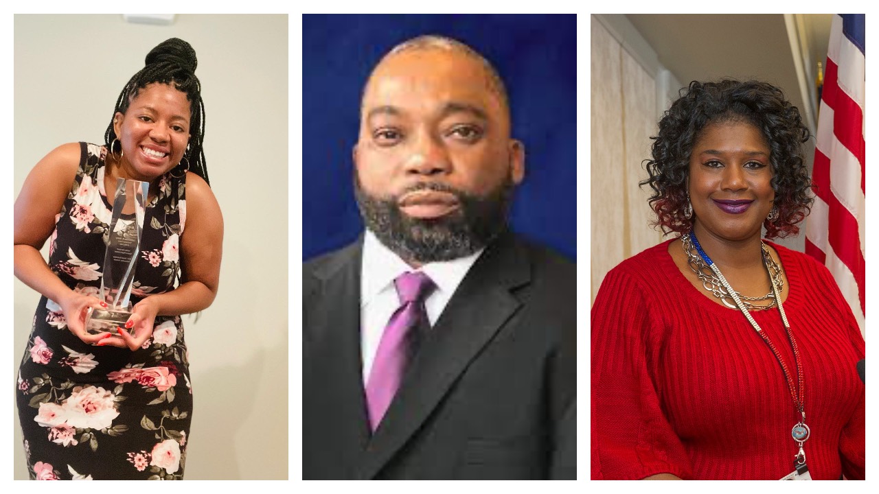 Headshots for LaBreesha Batey, Dr. Enrique Jackson, and Angela Lovelady. They were named Technical Team of the Year for 2021. 