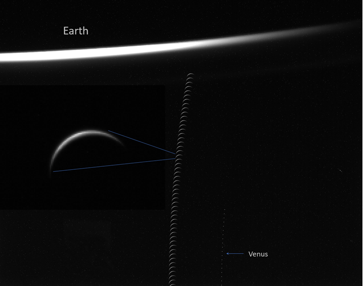 image of a composite showing the tracing of the moon's position