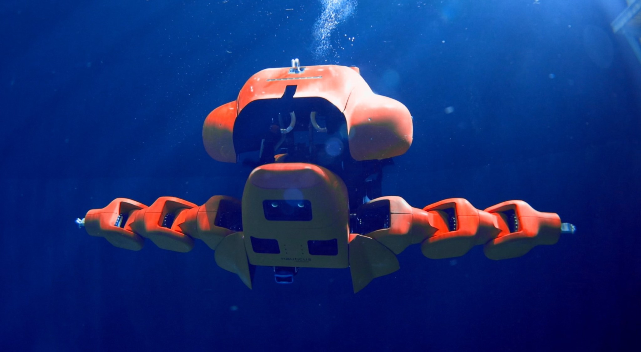 Aquanaut under water.