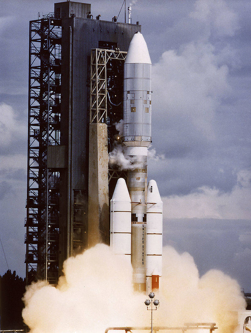 Launch of the Voyager 2 spacecraft in 1977.