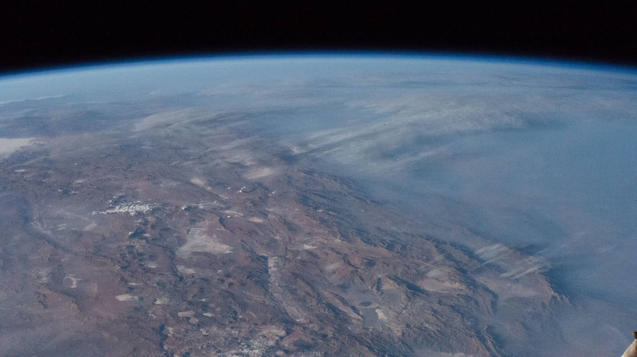 image of the Andes Mountain range from space