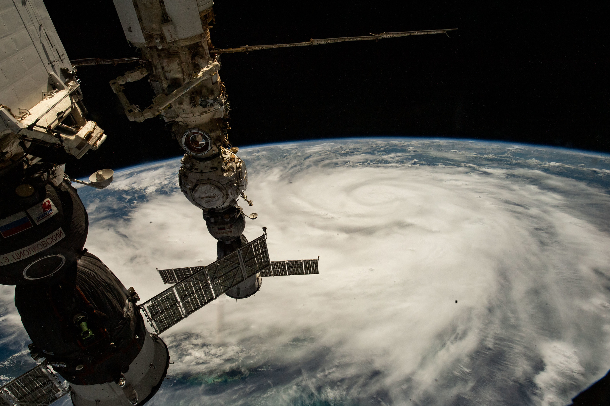 image of Hurricane Ian as seen from the space station