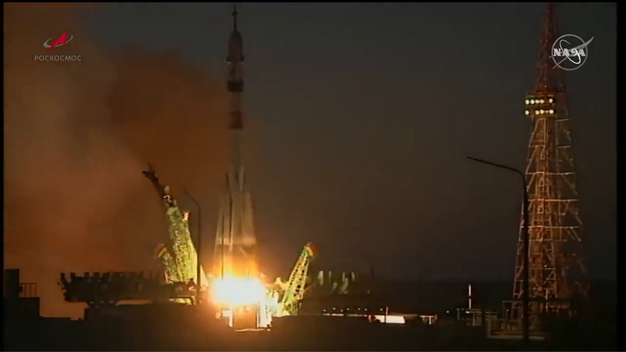 NASA astronaut Frank Rubio and Roscosmos cosmonauts Sergey Prokopyev and Dmitri Petelin are safely in orbit on the Soyuz MS-22 spacecraft after launching at 9:54 a.m. EDT from the Baikonur Cosmodrome in Kazakhstan (6:54 p.m. Baikonur time). Credits: NASA TV.