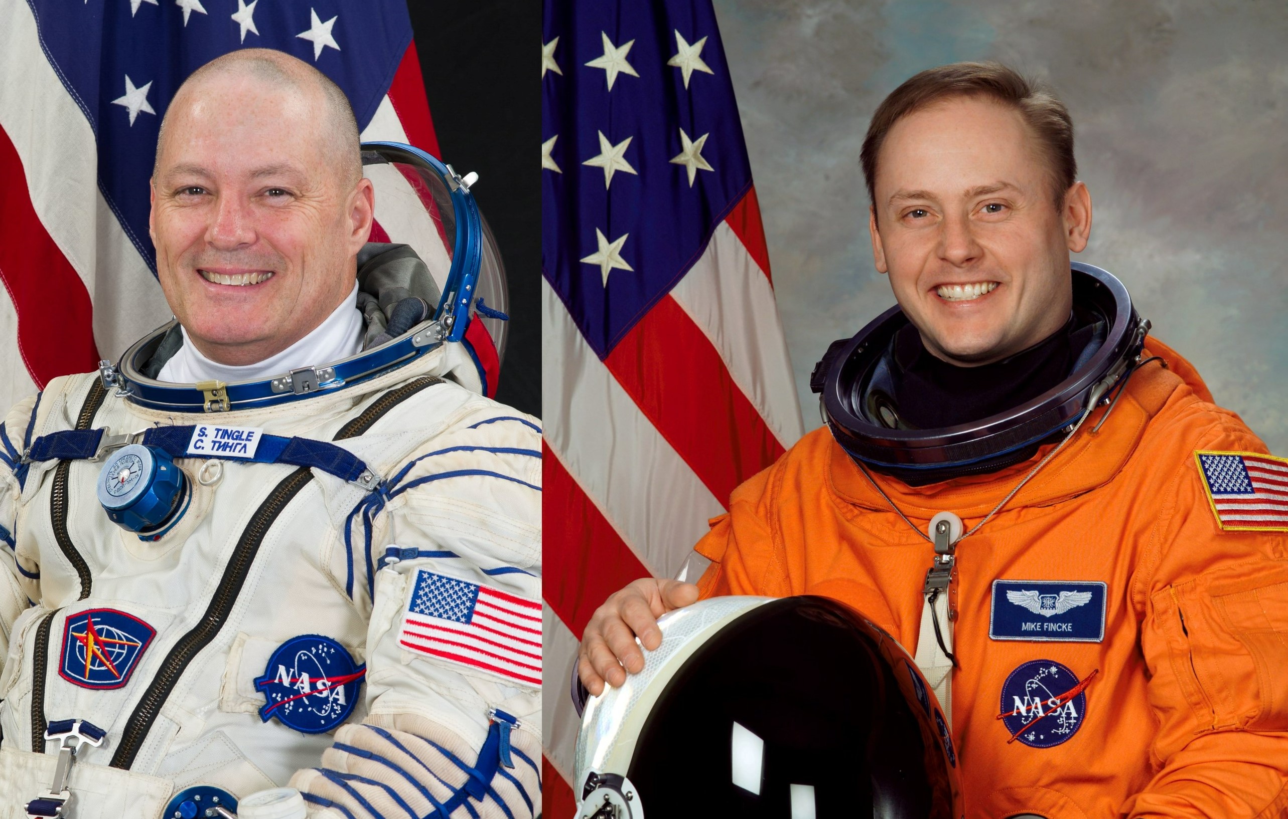 Portraits of NASA astronauts Scott Tingle and Edward Michael (Mike) Fincke