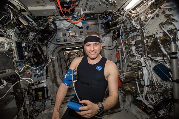 image of an astronaut with the bio monitor