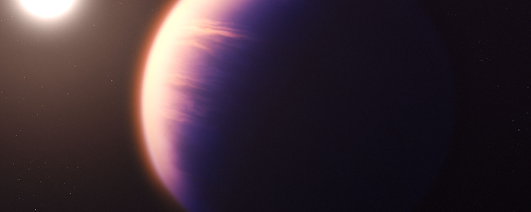 A transmission spectrum of the hot gas giant exoplanet WASP-39 b captured by Webb’s Near-Infrared Spectrograph (NIRSpec).