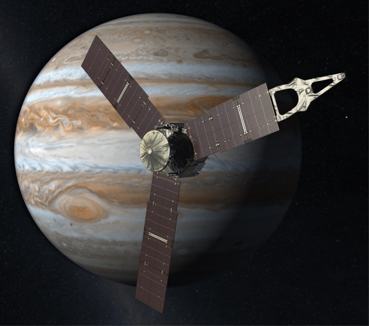 Juno 1 in orbit around Jupiter illustration