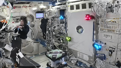 moving image of astronaut working with an investigation