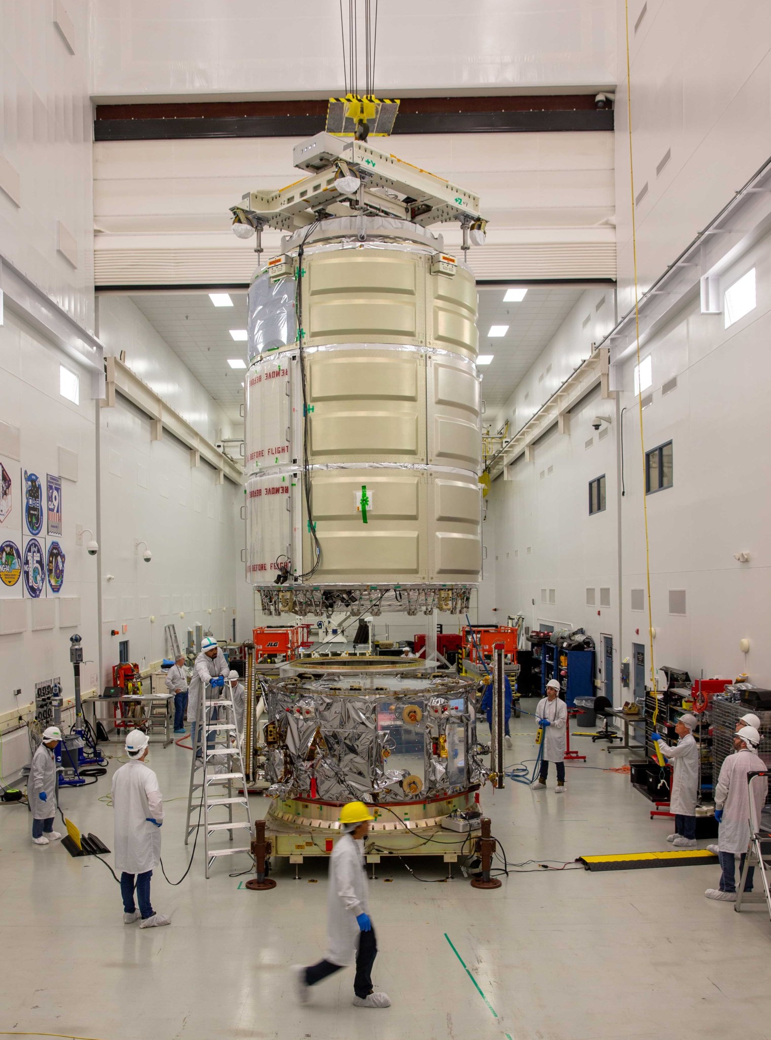 Northrop Grumman’s Cygnus spacecraft is processed for flight at NASA’s Wallops Flight Facility on September 24, 2022.