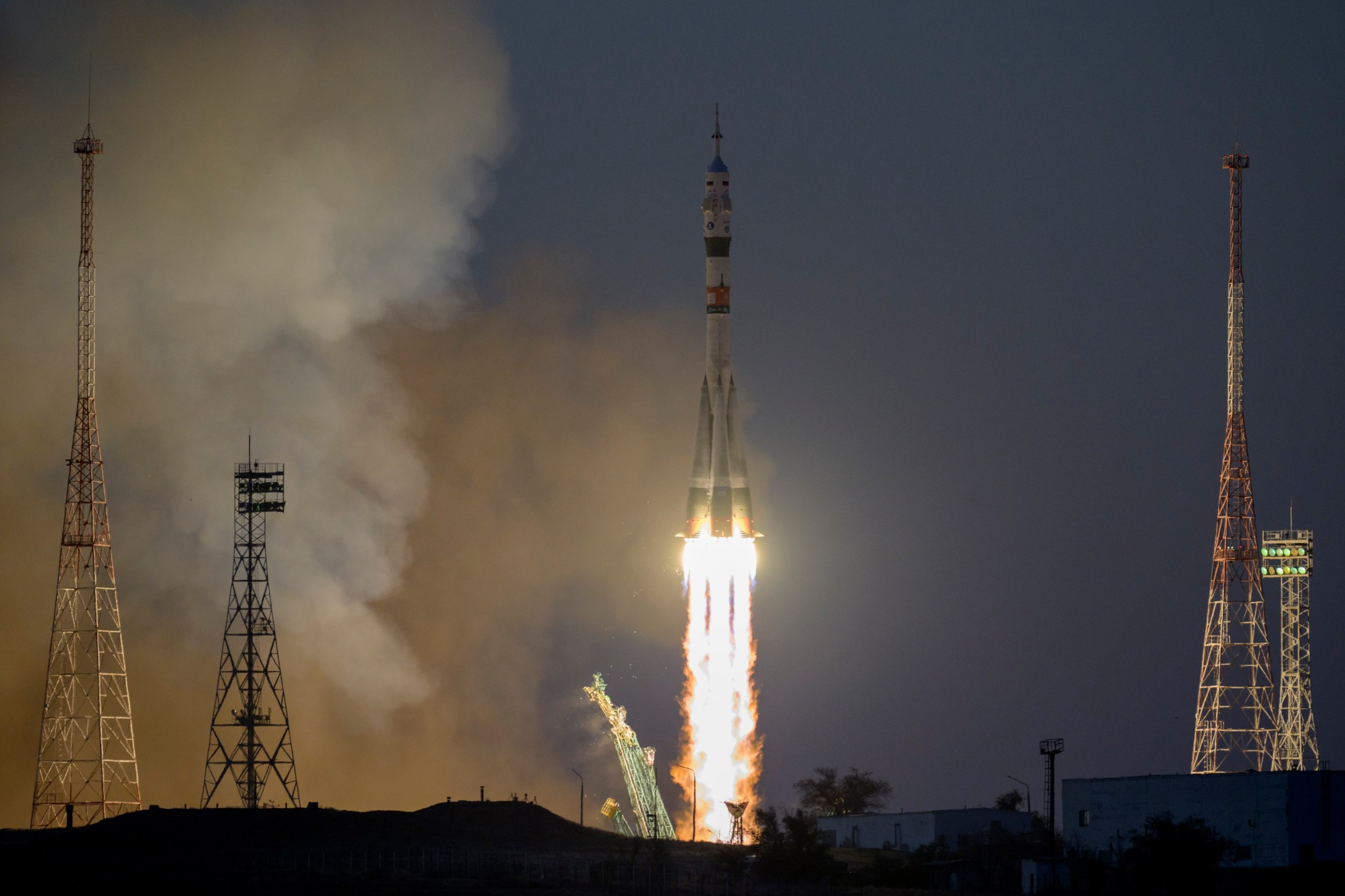The Soyuz MS-22 rocket launches to the International Space Station with Expedition 68 astronaut Frank Rubio of NASA, and cosmonauts Sergey Prokopyev and Dmitri Petelin of Roscosmos aboard, Wednesday, Sept. 21, 2022.